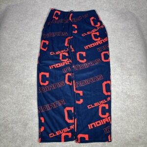 Cleveland Indians Sleepwear Pajama Pants Mens M Blue All Over Print Soft